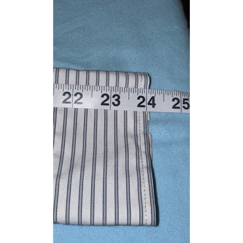 Max Studio London Womens XS Striped Button Down Shirt Roll Tab Sleeve Navy White - Picture 4 of 12